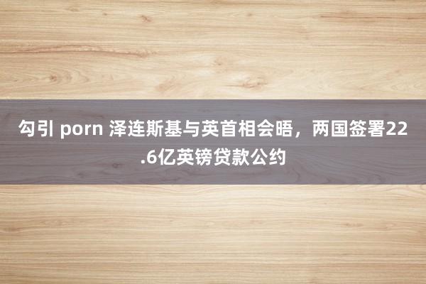 勾引 porn 泽连斯基与英首相会晤，两国签署22.6亿英镑贷款公约