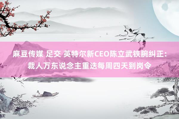 麻豆传媒 足交 英特尔新CEO陈立武铁腕纠正：裁人万东说念主重迭每周四天到岗令