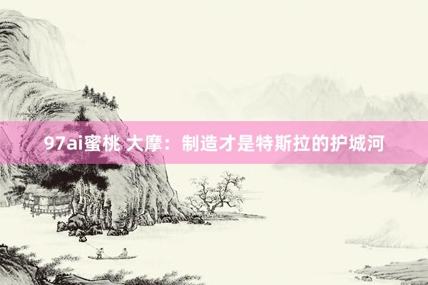 97ai蜜桃 大摩：制造才是特斯拉的护城河